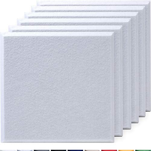 Beveled Edge 16 X 16 X 04 6 Pack JARDEON Sound Proof padding Large Acoustic Panels White Sound Absorber Decoration Wall Panels Beveled Edge 16 X 16 X 04 6 Pack JARDEON Sound Proof padding Large Acoustic Panels White Sound Absorber Decoration Wall Panels